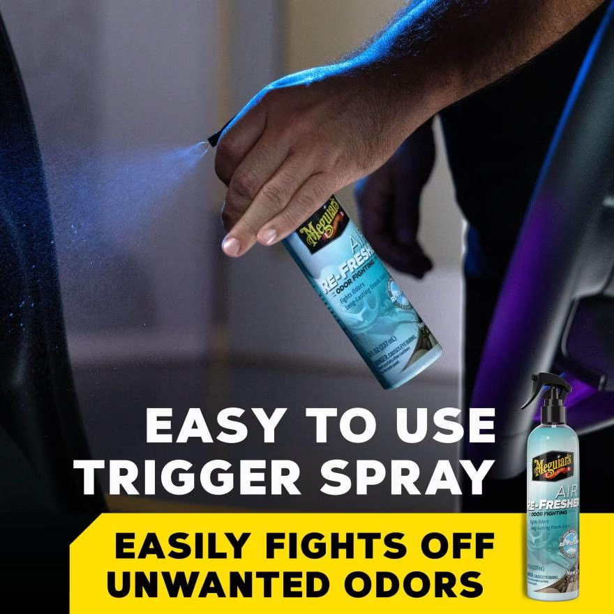 Meguiar's G250608 Air Re-Fresher Odor Fighting Spray - New Car Scent - Refresh & Instantly Fight Off Odors
