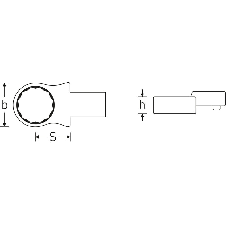 Stahlwille 58221022 732/10 Ring insert tool 22 mm, 9x12 mm