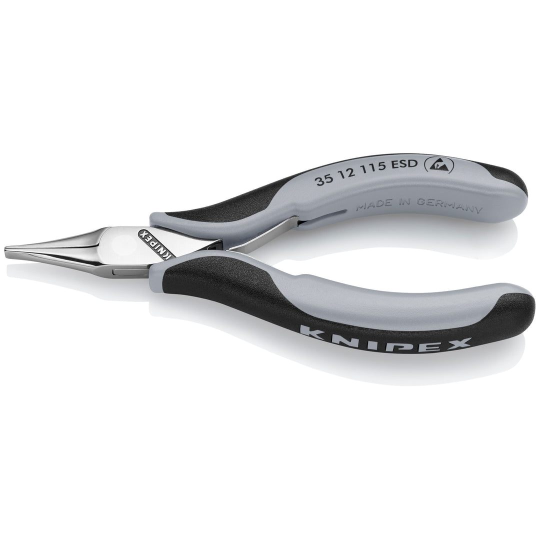 Knipex 35 12 115 ESD 4 1/2" Electronics Pliers-Flat Tips, ESD Handles