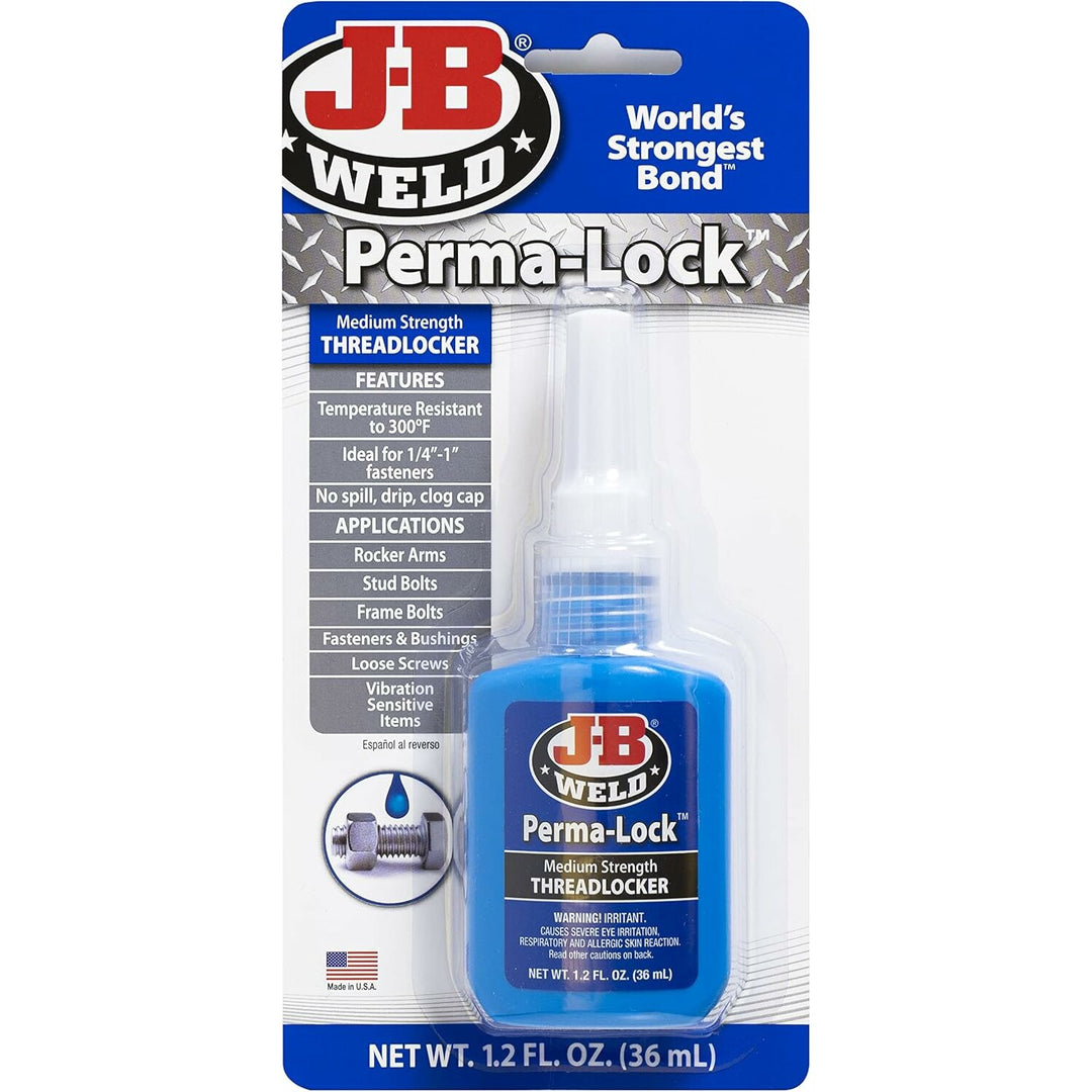 J-B Weld 24236 Perma-Lock Medium Strength Threadlocker - Blue - 36 ml