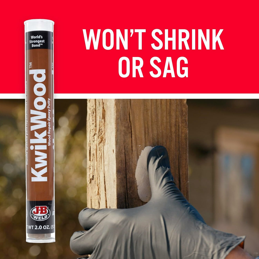 J-B Weld 8258 KwikWood Epoxy Putty, 2 oz.