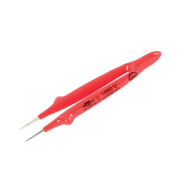 Wiha Tools 75205 Insulated Straight Fine Tip Tweezers, 5 inch