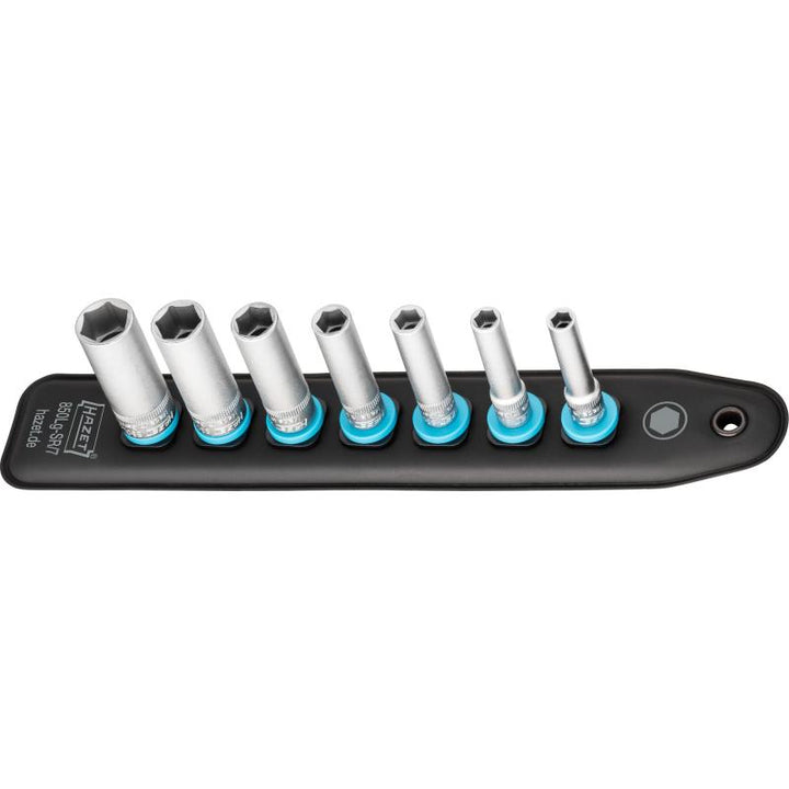 Hazet 850LG-SR/7 SmartRail 1/4" Metric Deep Socket Set, 7 Pieces