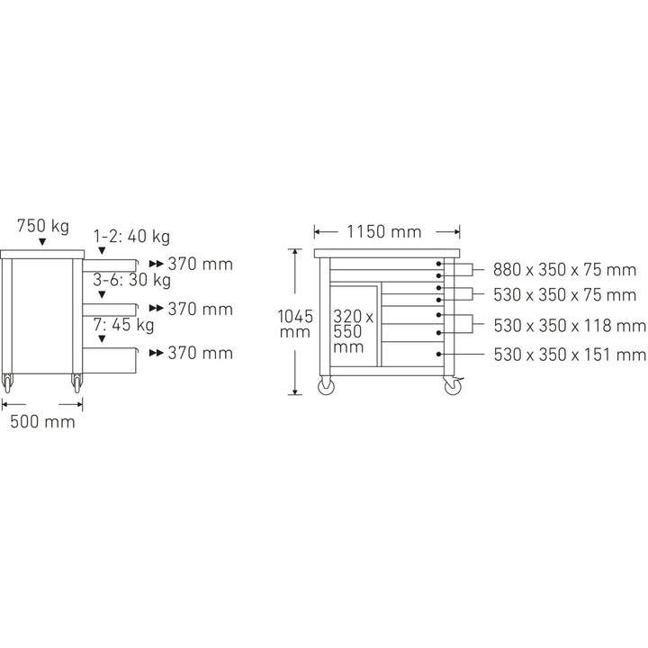 Stahlwille 85010621 Mobile workbench