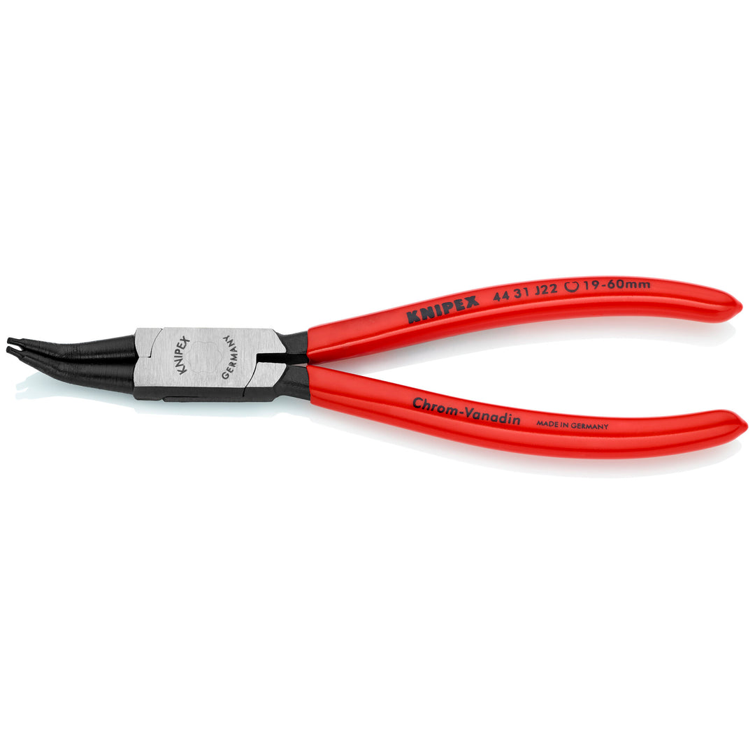 Knipex 44 31 J22 7" Internal 45° Angled Snap Ring Pliers-Forged Tips