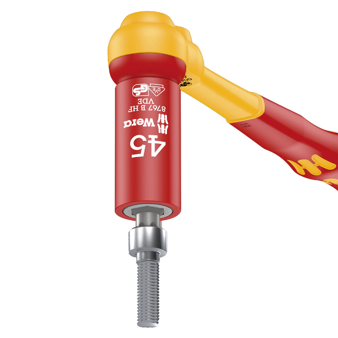 Wera 8767 B VDE HF TORX® Zyklop bit socket, insulated, with holding function, 3/8" drive, TX 25 x 55 mm