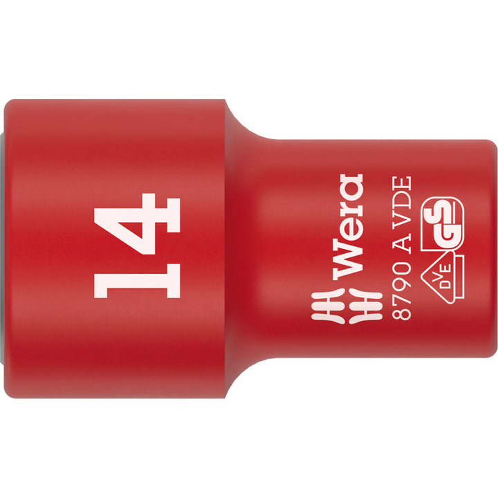 Wera 8790 A VDE Zyklop Socket, Insulated, with 1/4" Drive, 14 x 41 mm