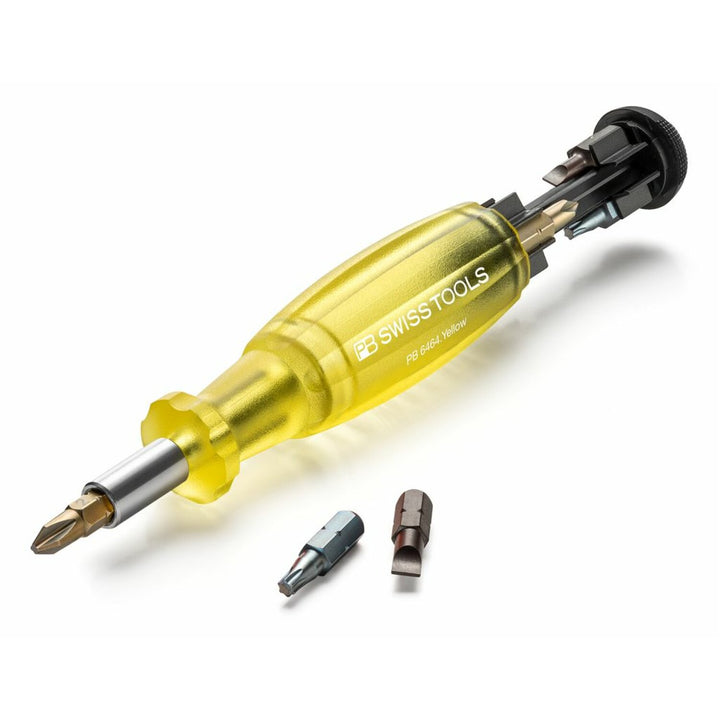 PB Swiss PB 6464.Yellow Bit Holding Screwdriver with Magazine, Slotted, Phillips, TORX®, 9 Pcs