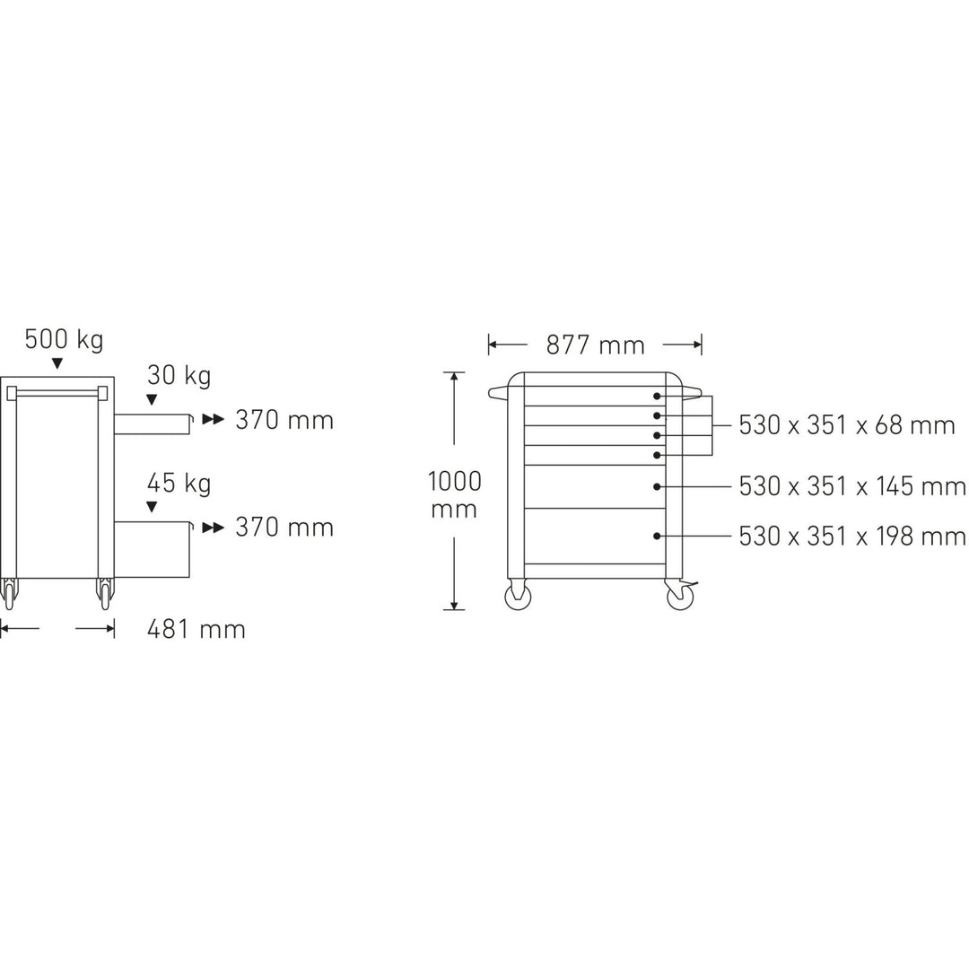 Stahlwille 81200154 Tool Trolley Tts 93 With 6 Drawers