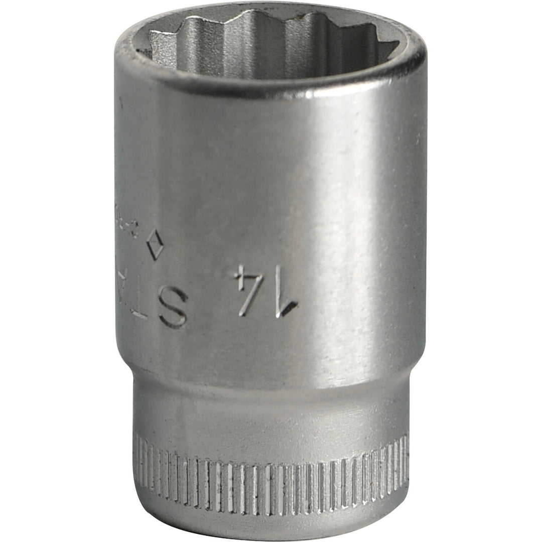 Stahlwille 02010014 45 12-pt Bi-Hex Socket, 3/8" Drive 14 mm