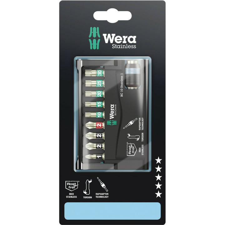Wera Bit-Check 10 Stainless 1 SB, 10 pieces