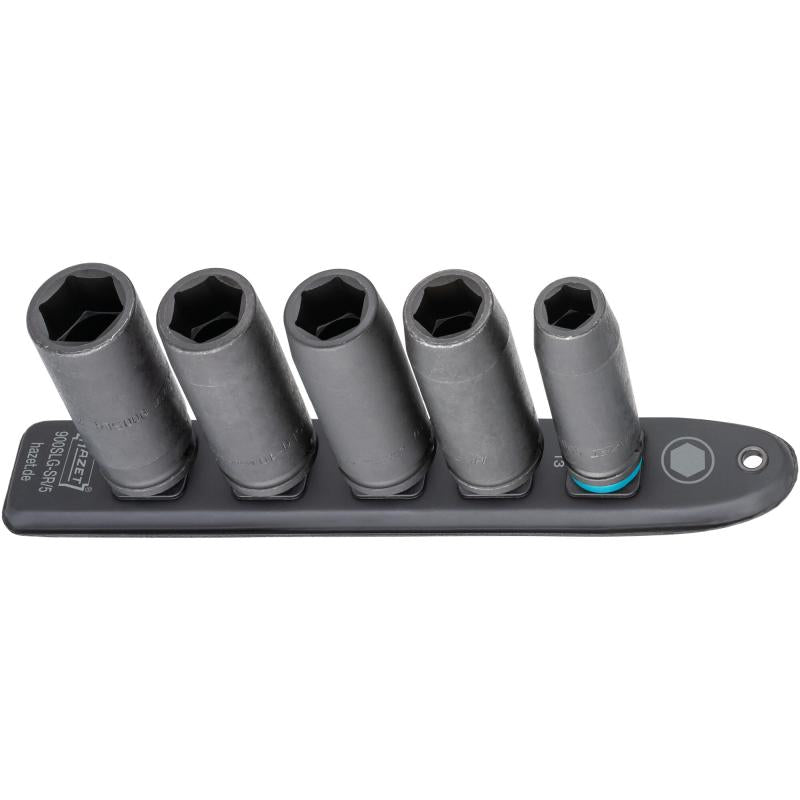 Hazet 900SLG-SR/5 SmartRail 1/2" Impact Metric Deep Socket Set, 5 Pieces