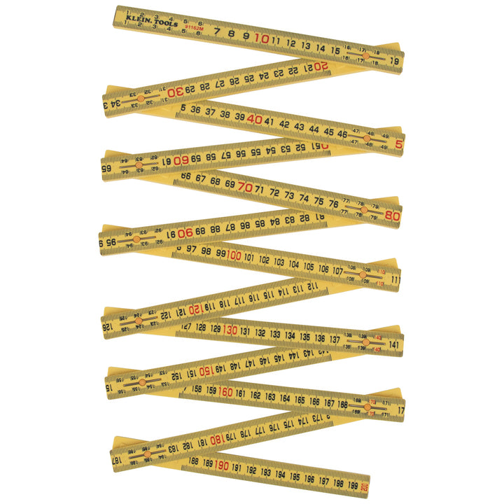 Klein Tools 91162M Fiberglass Folding Ruler, Outside Reading, Metric