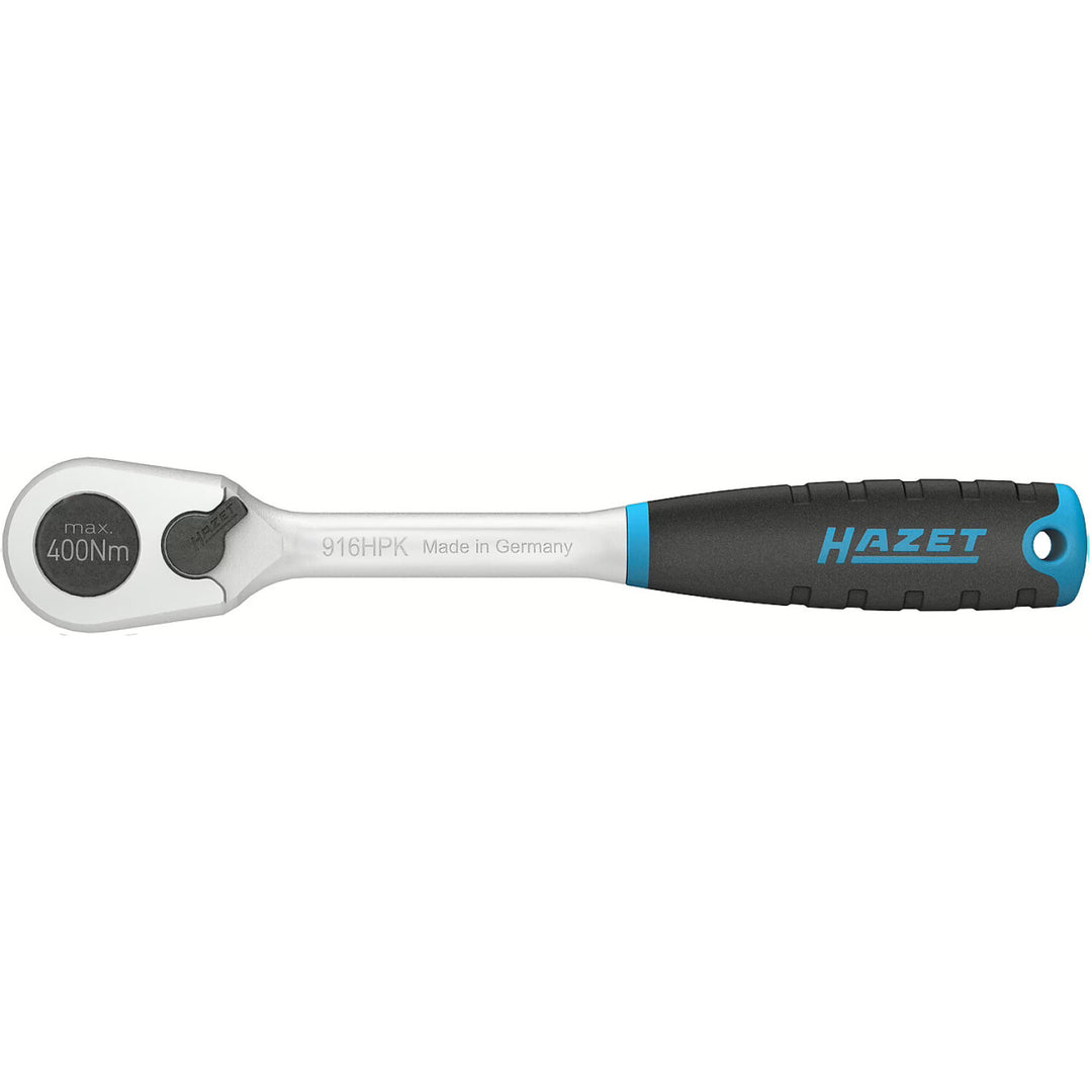 Hazet 916HPK 1/2 inch (12.5 mm) square ∙ solid HiPer fine-tooth reversible ratchet ∙ short