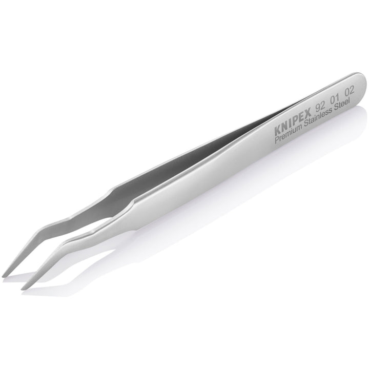 Knipex 92 01 02 4 3/4" Premium Stainless Steel Positioning Tweezers-35°Angled-SMD