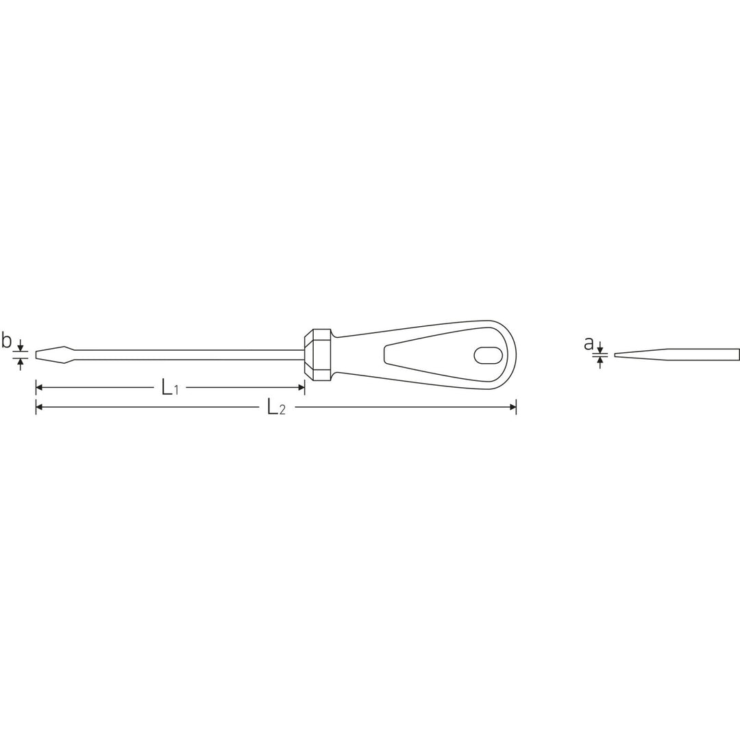 Stahlwille 48201035 4820 3K DRALL Slotted Screwdriver, 3.5 x 75 mm