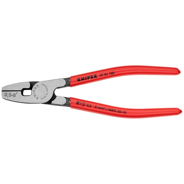 Knipex 97 81 180 7 1/4" Crimping Pliers for Wire Ferrules