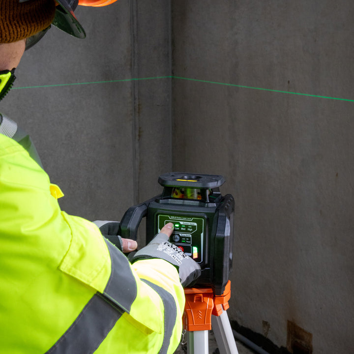 Klein Tools 93RLS Green Rotary Laser Level, Self-Leveling with Plumb Spot and Tripod