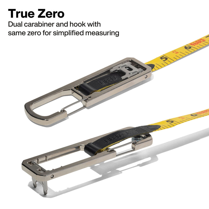 Klein Tools 94100RT 100-Foot Open Reel Tape Measure with Single Hook and Carabiner