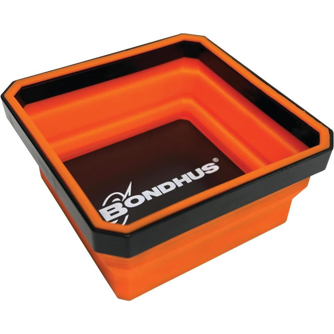 Bondhus 94220 Collapsable Orange Magnetic Parts Tray, 4 x 4 x 2 in, 2-Pack