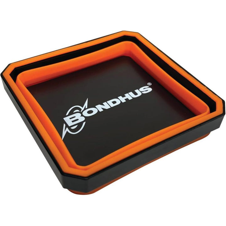 Bondhus 94220 Collapsable Orange Magnetic Parts Tray, 4 x 4 x 2 in, 2-Pack