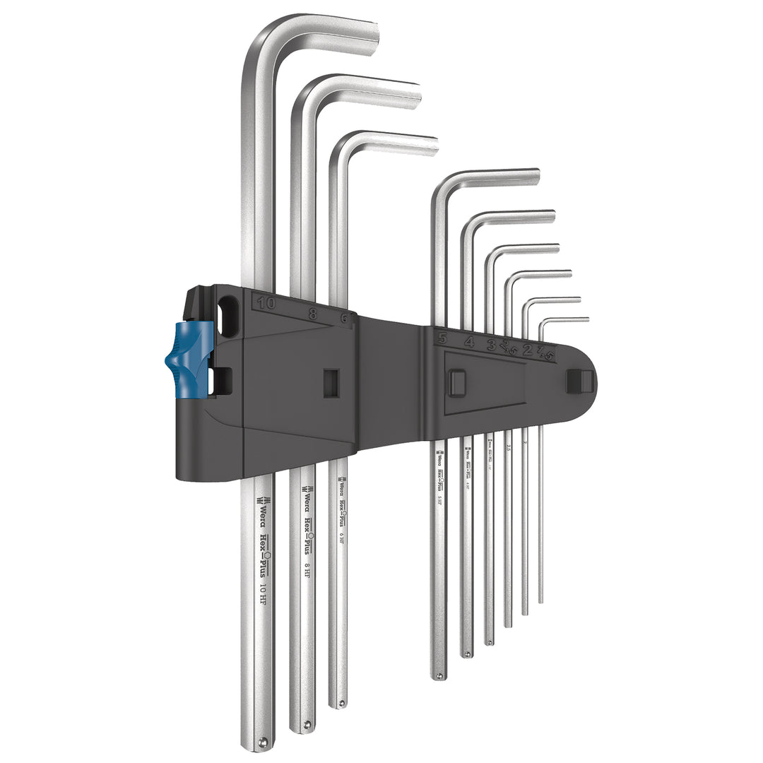 Wera 950/9 L Hex-Plus HF 1 L-key set, metric, chrome-plated, with holding function, 9 pieces