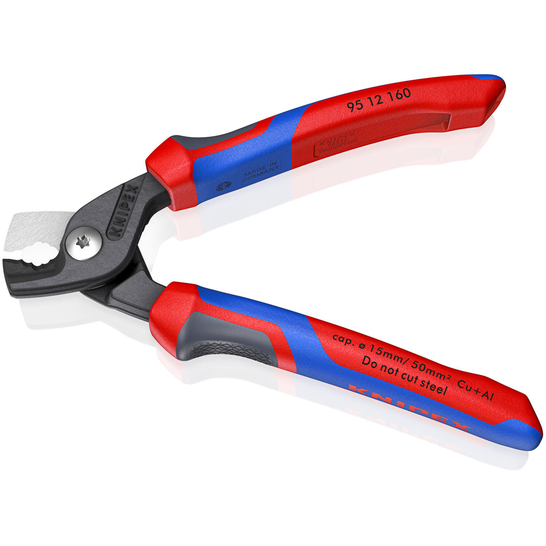 Knipex 95 12 160 SBA KnipeXtend StepCut Cable Shears, 6 1/4"