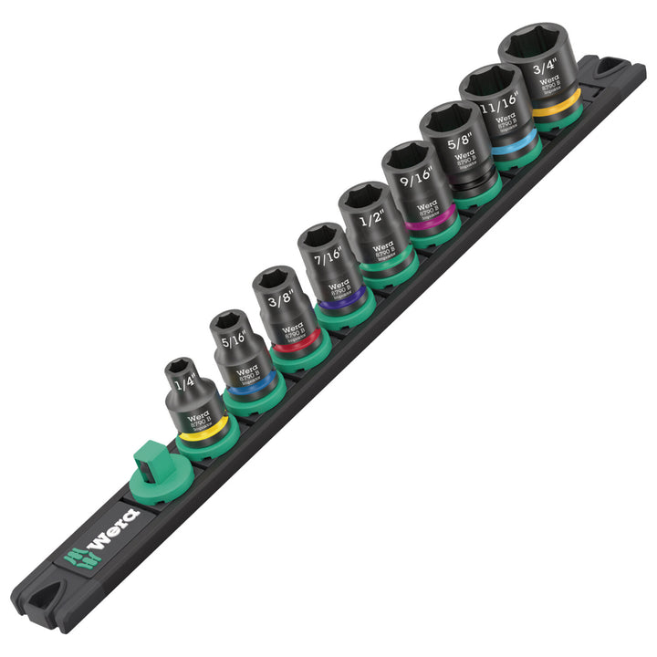 Wera 9608 Magnetic rail B Impaktor Imperial 1, 9 Pieces