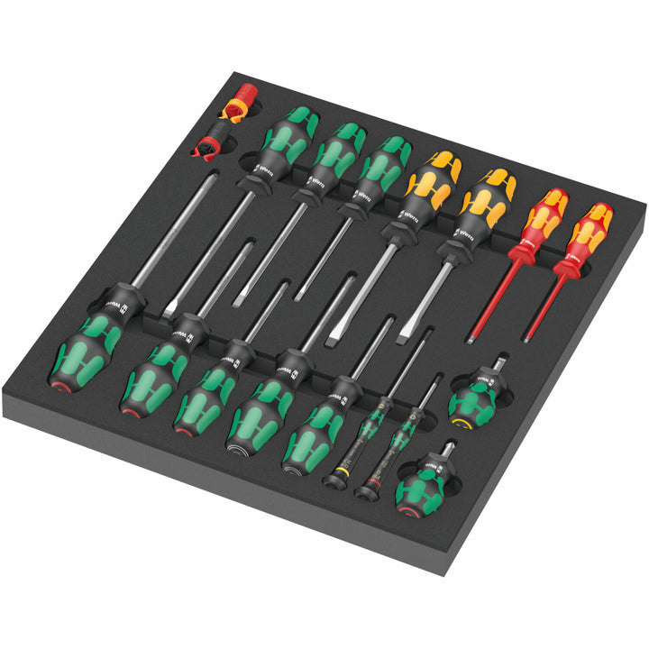 Wera 9710 Foam Insert Screwdriver Set 1, 18 Pc.