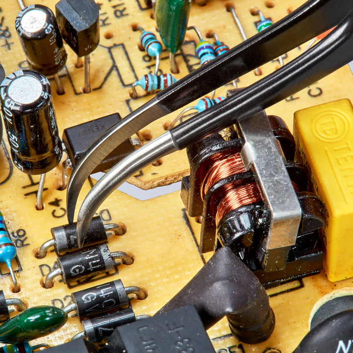 Knipex 92 38 75 ESD 4 3/4" Stainless Steel Gripping Tweezers--35° Angled-Needle-Point Tips-ESD