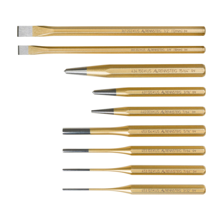 Rennsteig 9R 400 009 9 Pc Punch and Chisel Set