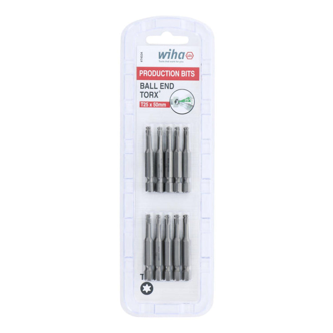 Wiha Tools 74534 TORX® Ball End Power Bit, T25 x 50 mm, 10 Pk.