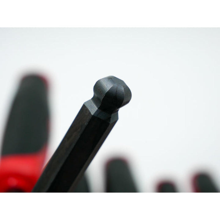 Wiha Tools 33489 Soft Grip Dual Drive Ball End Hex Metric Black Finish T-Handle Drivers, 8 Pc. Set in Metal Stand