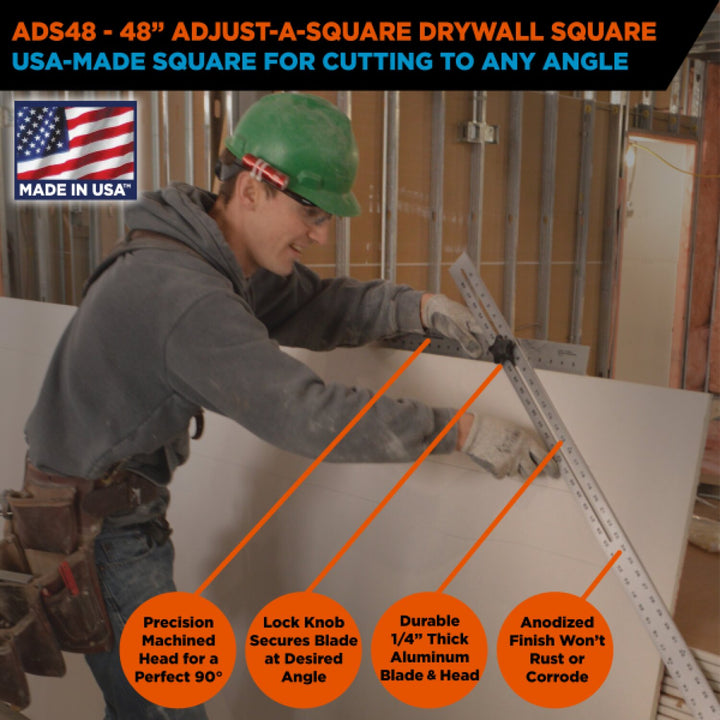 Johnson ADS48 48” Adjust-A-Square Heavy Duty Aluminum Adjustable T-Square