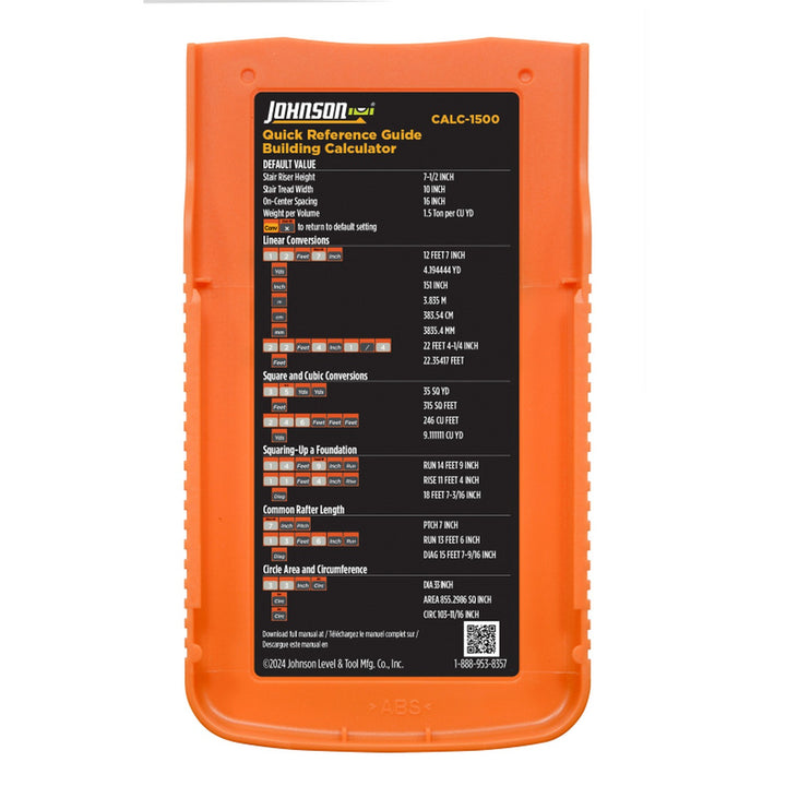 Johnson CALC-1500 Construction Master Calculator