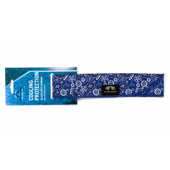 Pyramex CNB12PKB Beaded Cooling Bandana - Blue Paisley