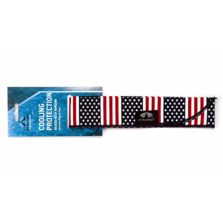 Pyramex CNB12PKFLG Beaded Cooling Bandana - American Flag