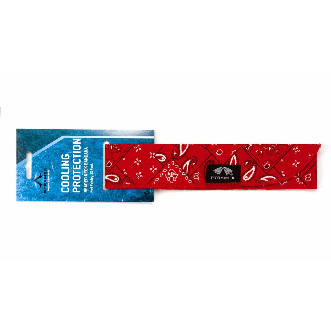 Pyramex CNB12PKR Beaded Cooling Bandana - Red Paisley