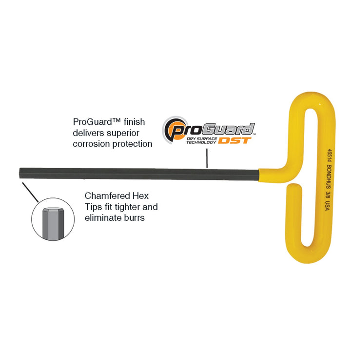 Bondhus 46587 Set 10 Loop Hex T-Handles Cushion Grip 9 Inch Length 2-10mm