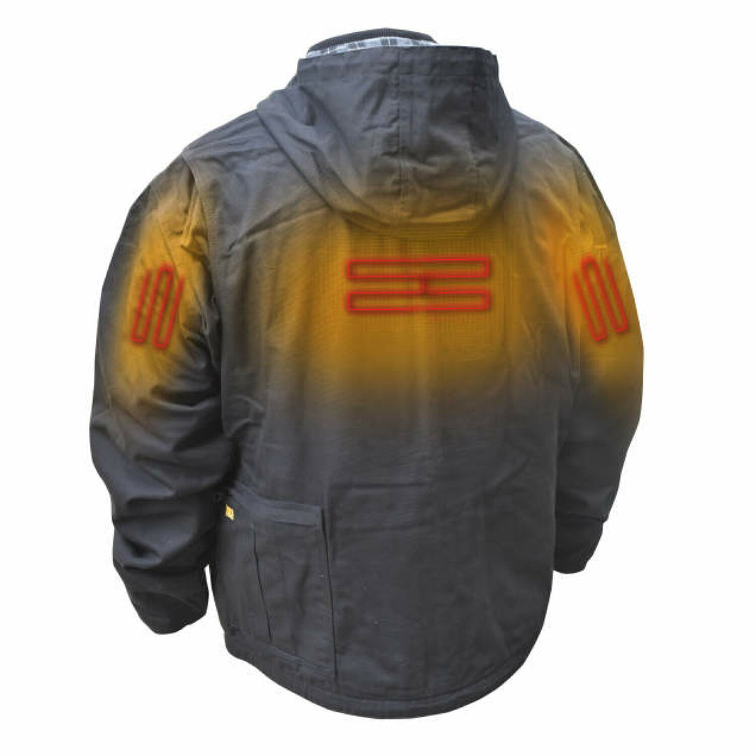 DEWALT DCHJ076AB Men's Heated Heavy Duty Work Coat Kit - Black