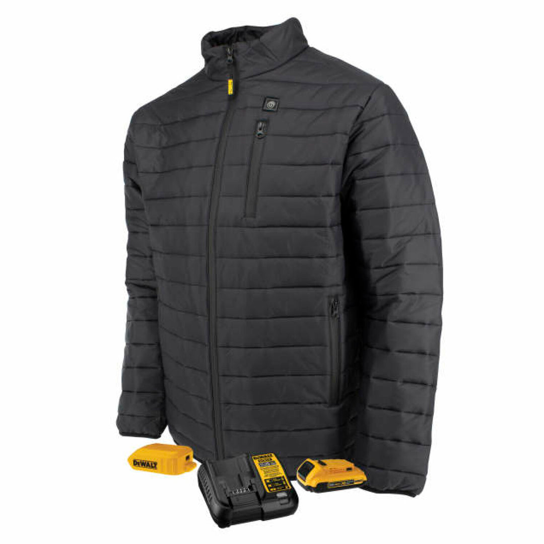 DEWALT DCHJ093 Men's Heated Puffer Jacket Kit - Black