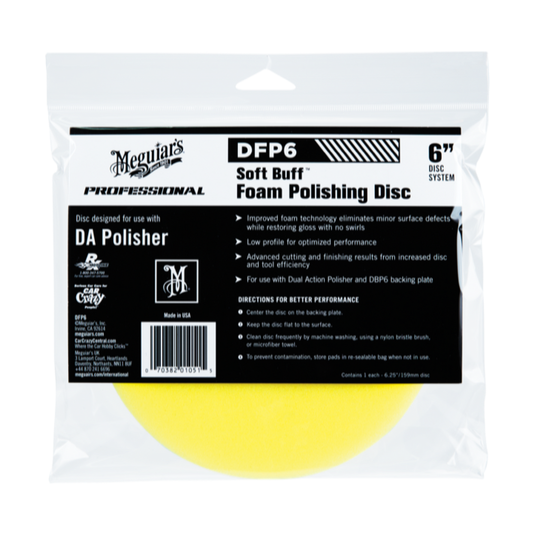 Meguiar's DFP6 Soft Buff DA Foam Polishing Disc, 6"