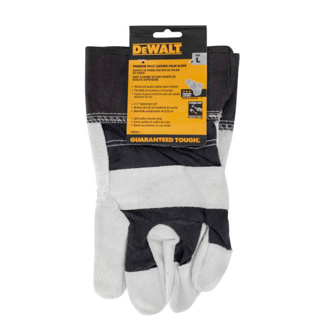 DEWALT RDNS-DPG41L Select Shoulder Cowhide Leather Palm Glove - Size L - Gray and Black