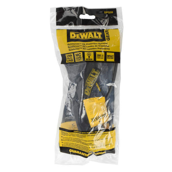 DEWALT DPG59 Reinforcer RX Magnifier Safety Eyewear - Black Frame