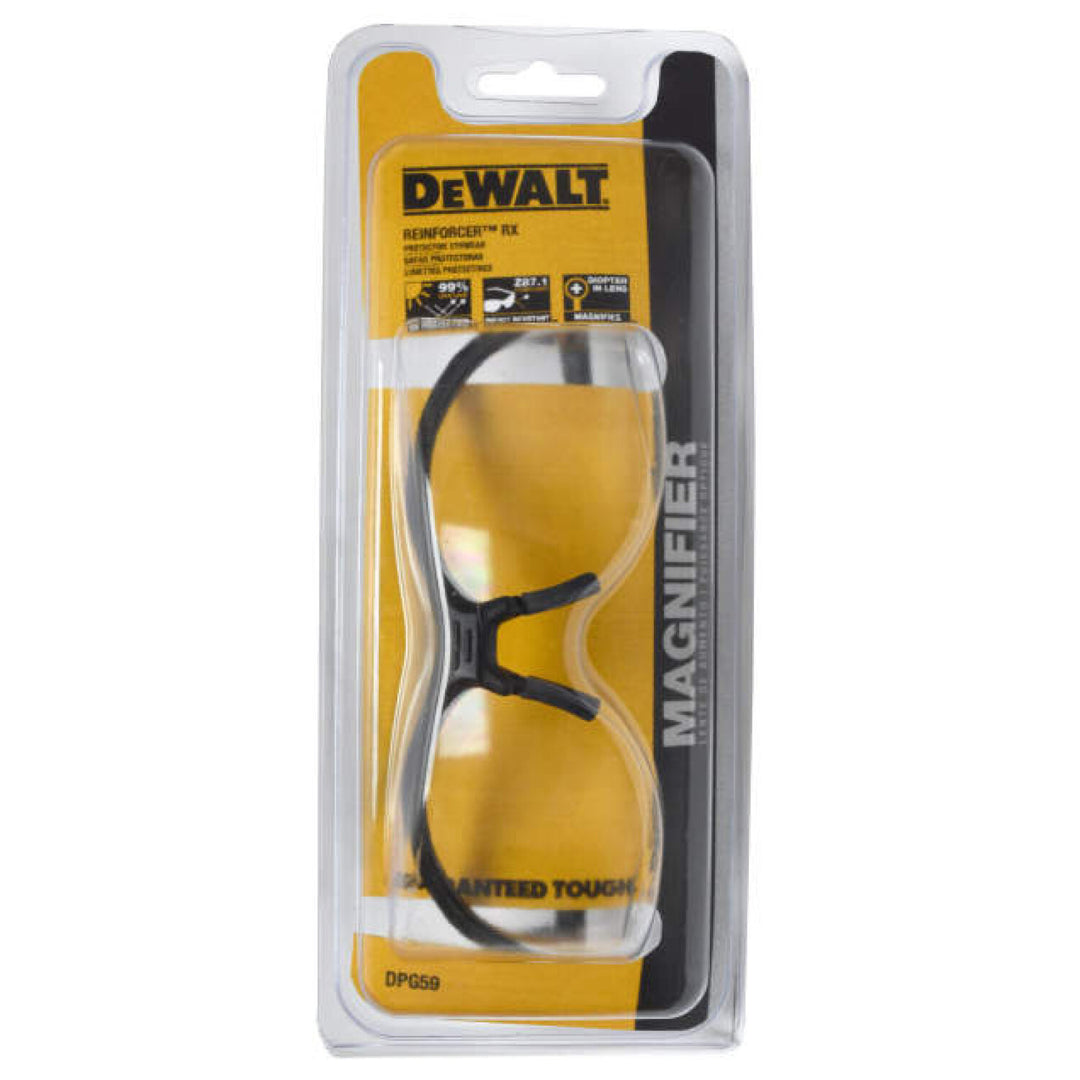 DEWALT DPG59 Reinforcer RX Magnifier Safety Eyewear - Black Frame