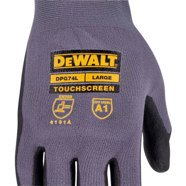 DEWALT DPG74 Touchscreen Micro-Foam Nitrile A1 Cut Glove