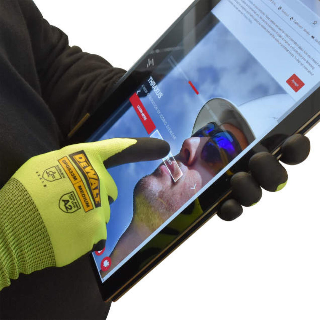 DEWALT DPG833T Hi-Vis Touchscreen Micro Foam Nitrile A2 Cut Glove