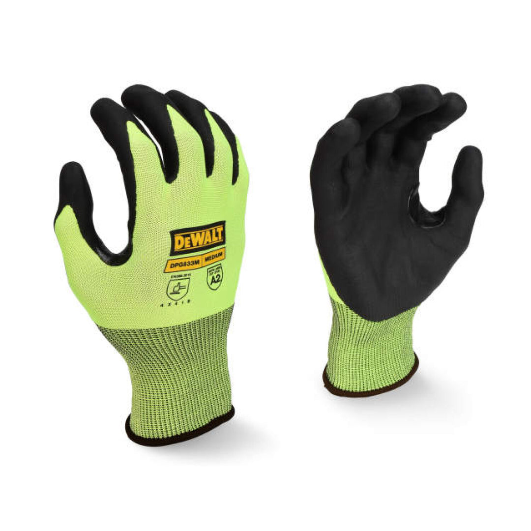 DEWALT DPG833T Hi-Vis Touchscreen Micro Foam Nitrile A2 Cut Glove