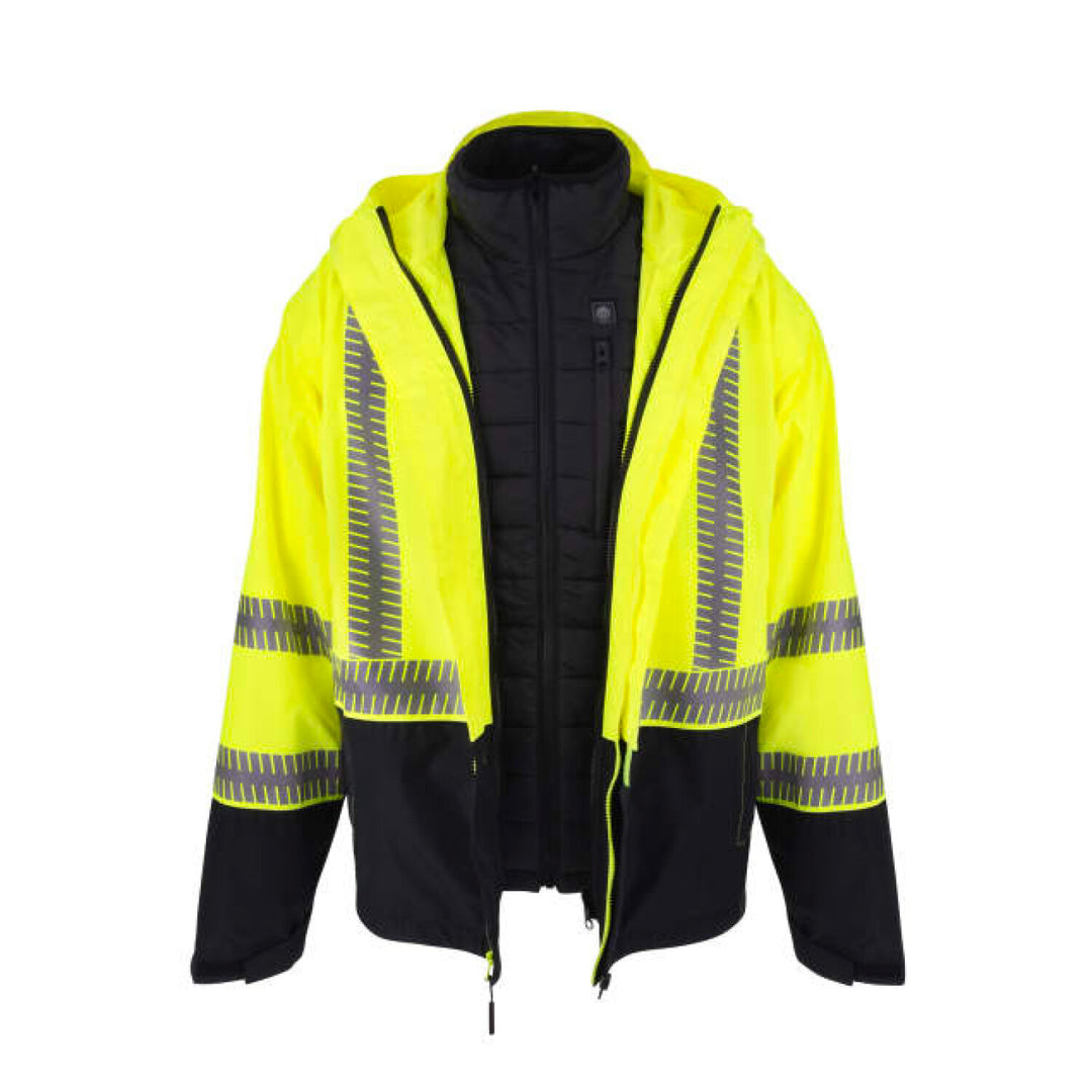 DEWALT DRW21 Class 3 Ripstop Wind and Rain Jacket- Hi-Vis Green