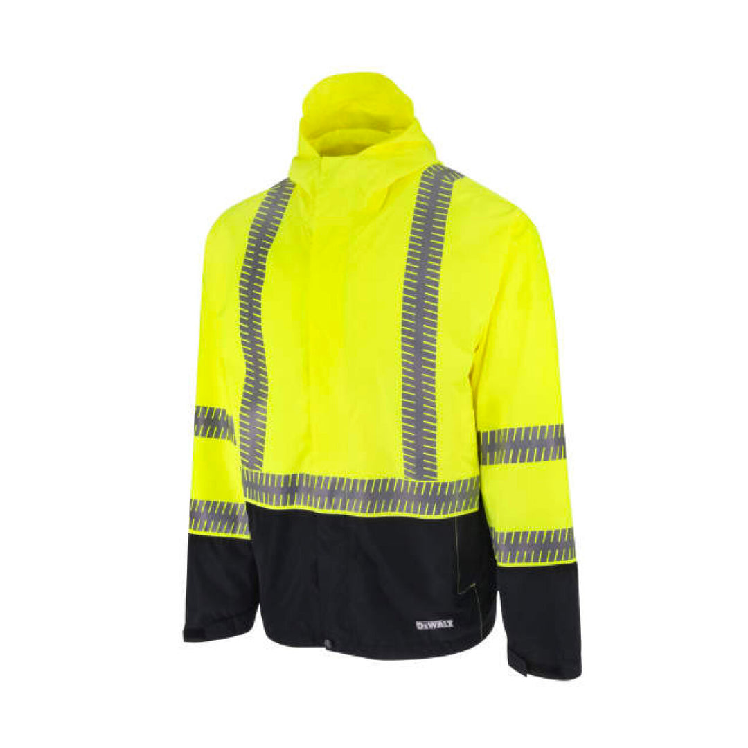 DEWALT DRW21 Class 3 Ripstop Wind and Rain Jacket- Hi-Vis Green